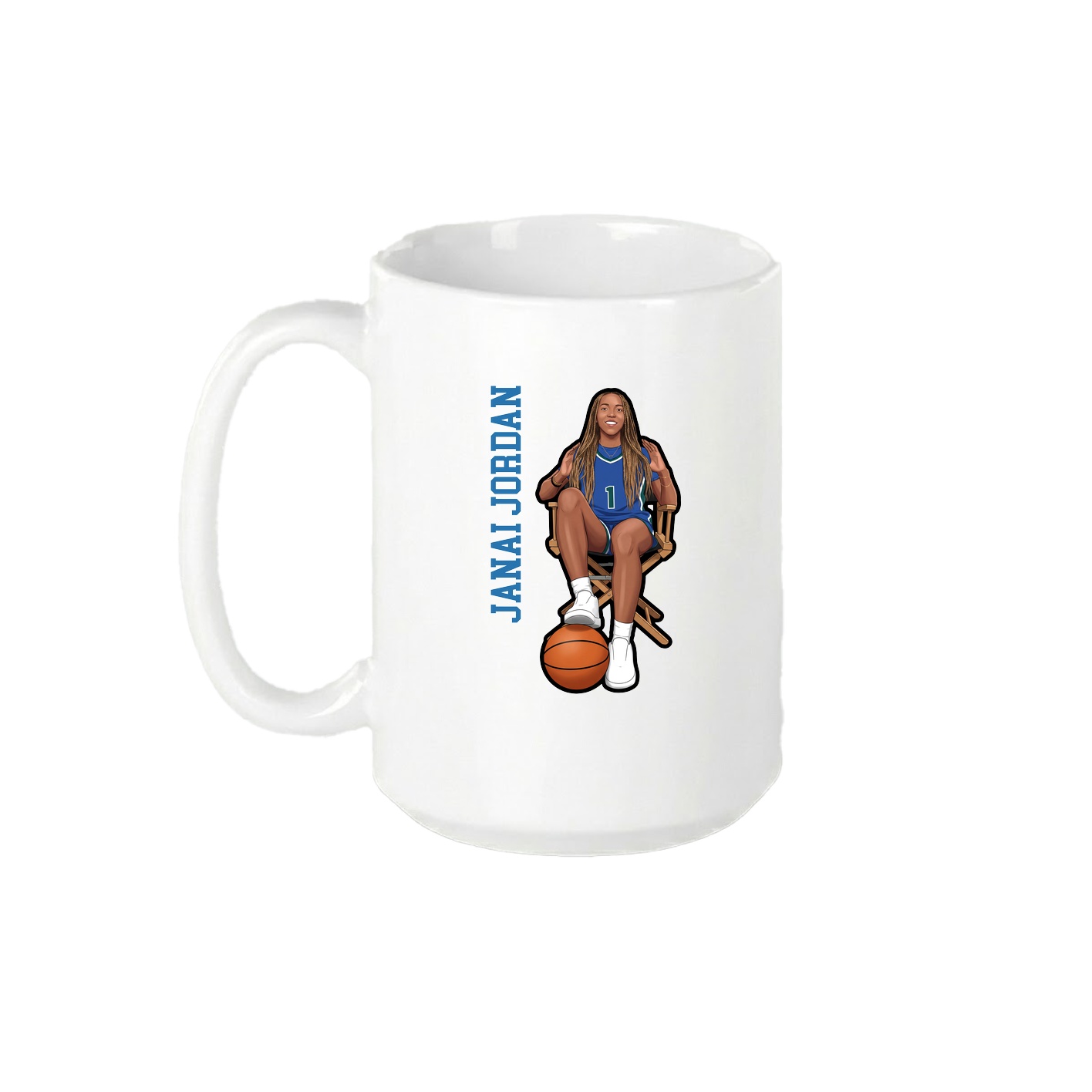15oz Coffee Mug — Name Vertical in White