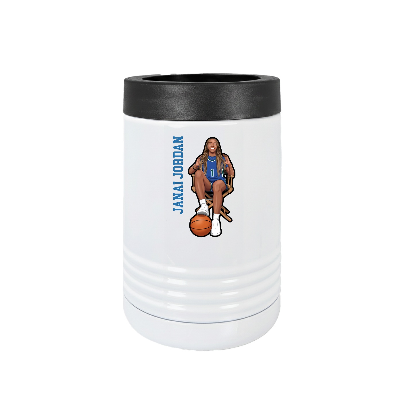 Beverage Holder — Name Vertical in White
