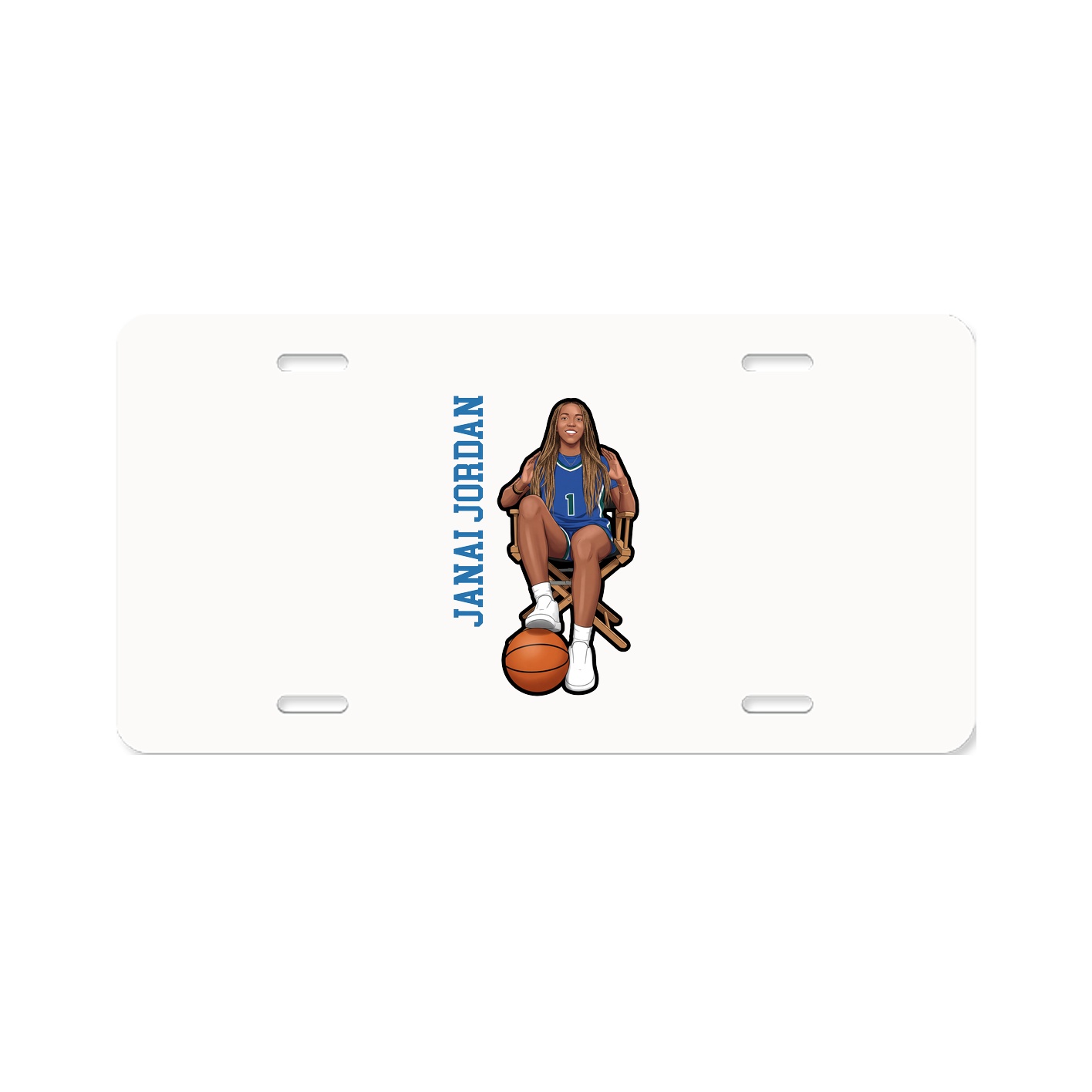 License Plate — Name Vertical in Classic