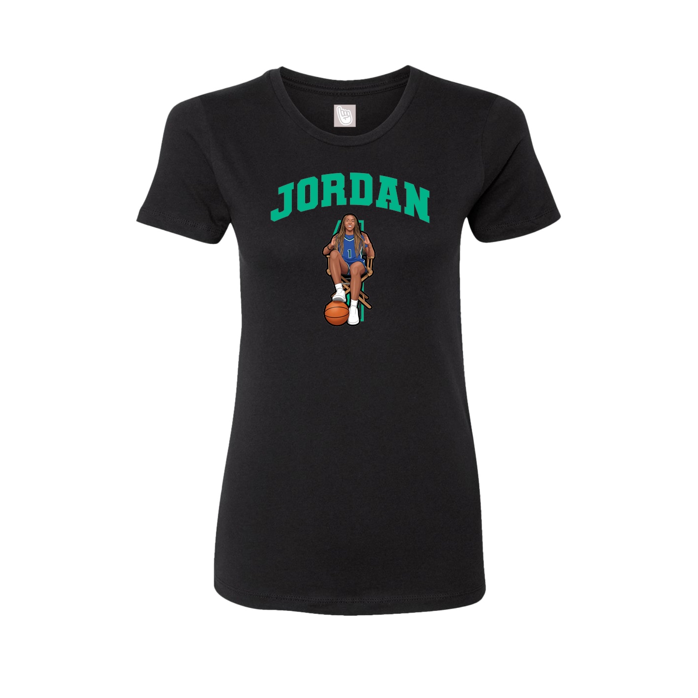 Fitted Women's Tee — Number in Black