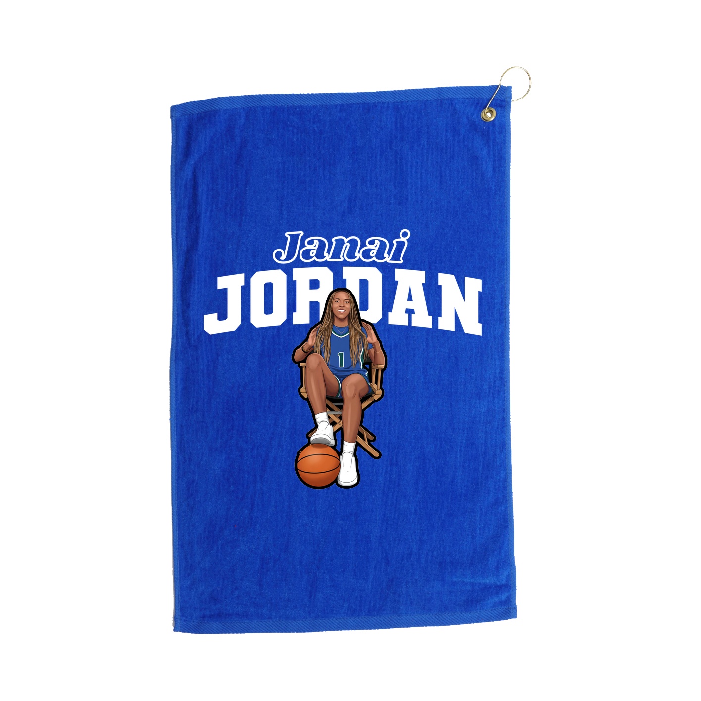 Golf Towel — Name Arch in Royal