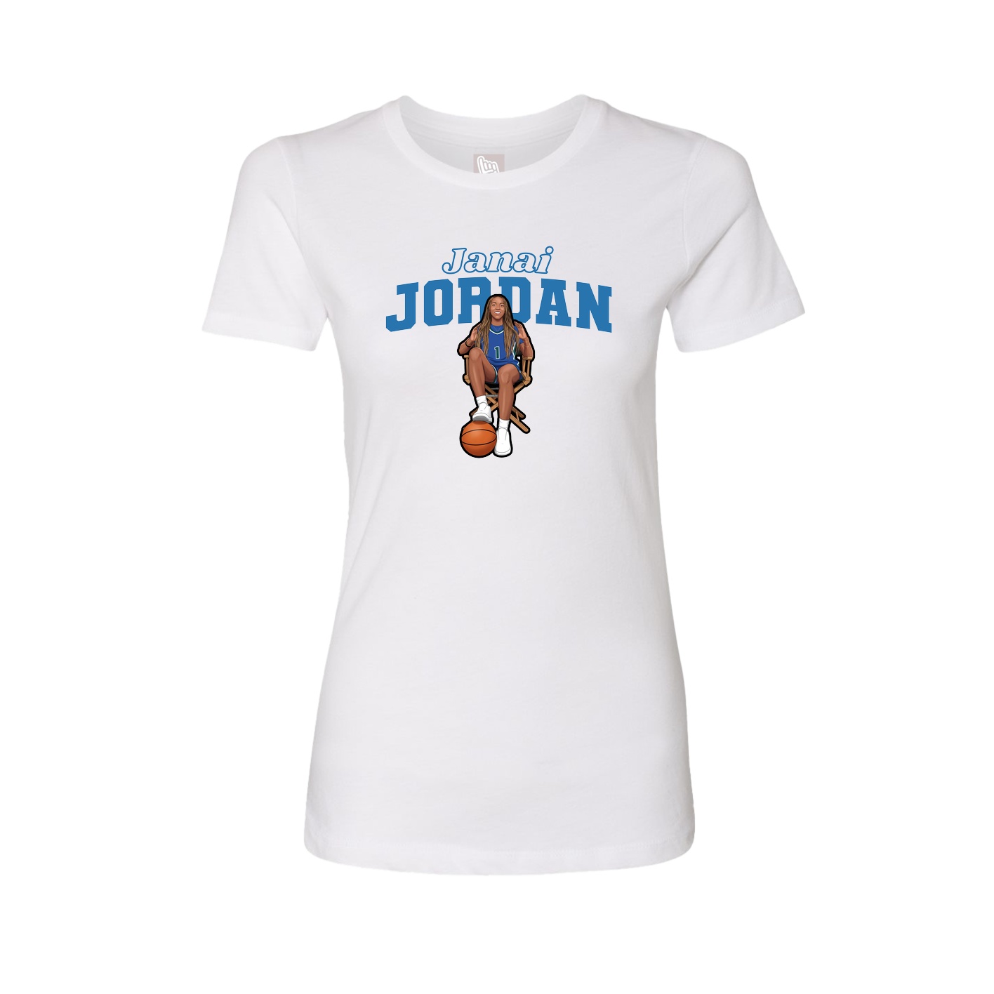 Fitted Women's Tee — Name Arch in White