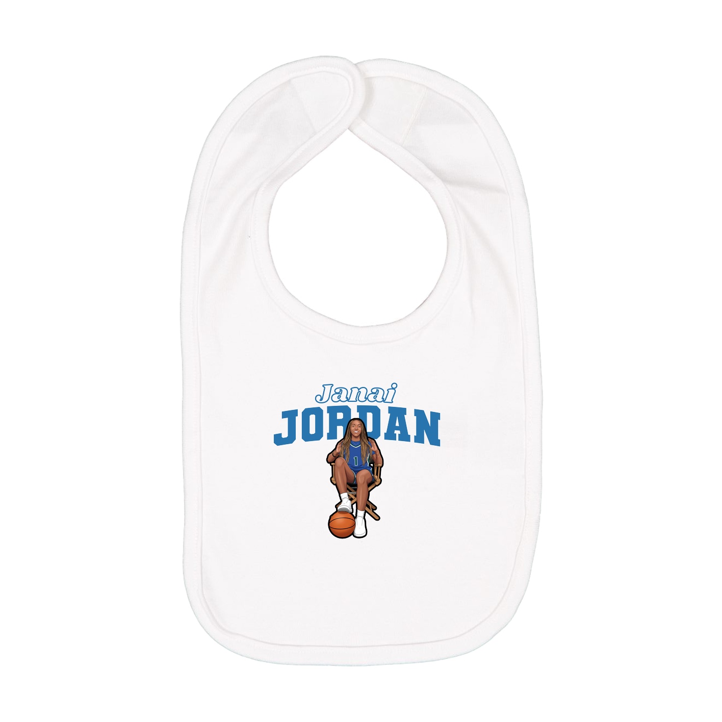 Infant Bib — Name Arch in White