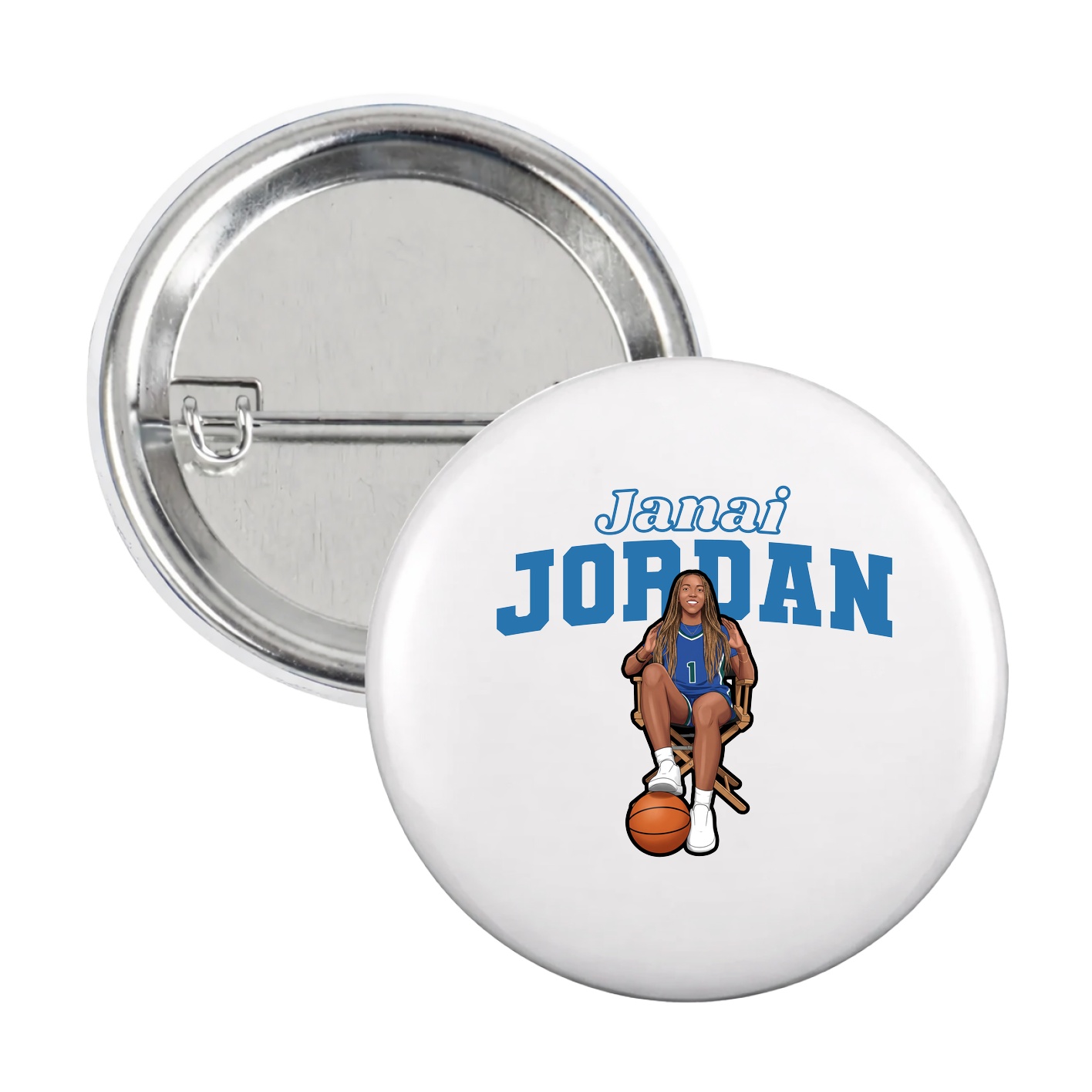 Game Day Button — Name Arch in White