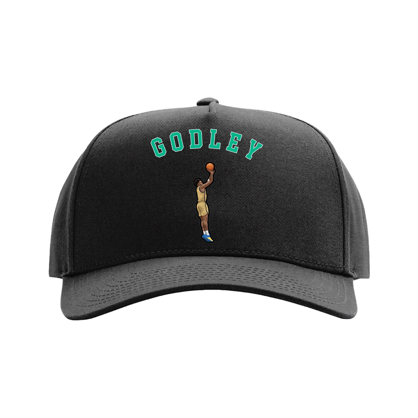 Full Fabric Five-Panel Champ Cap — Shirsey Arch in Black