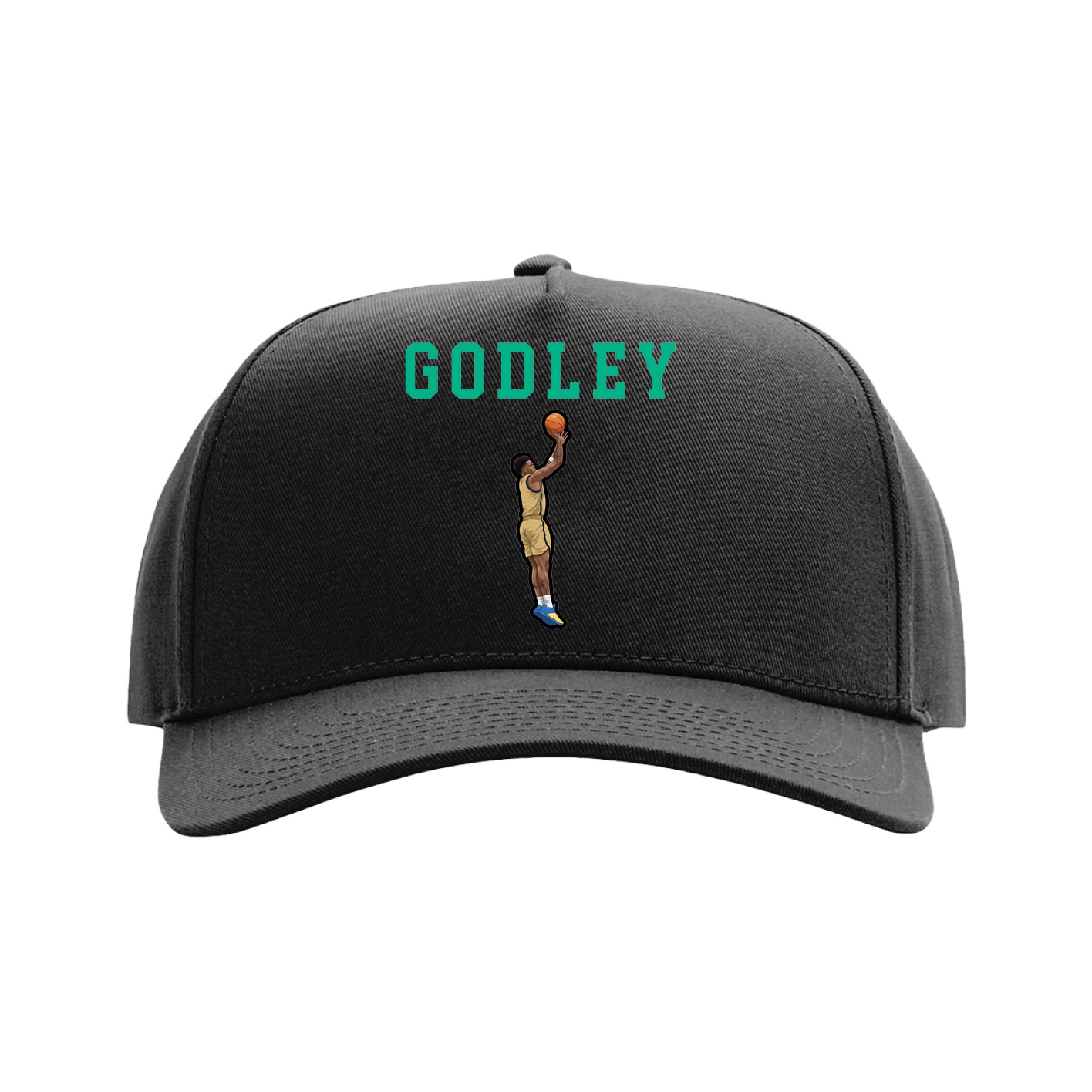 Full Fabric Five-Panel Champ Cap — Shirsey in Black
