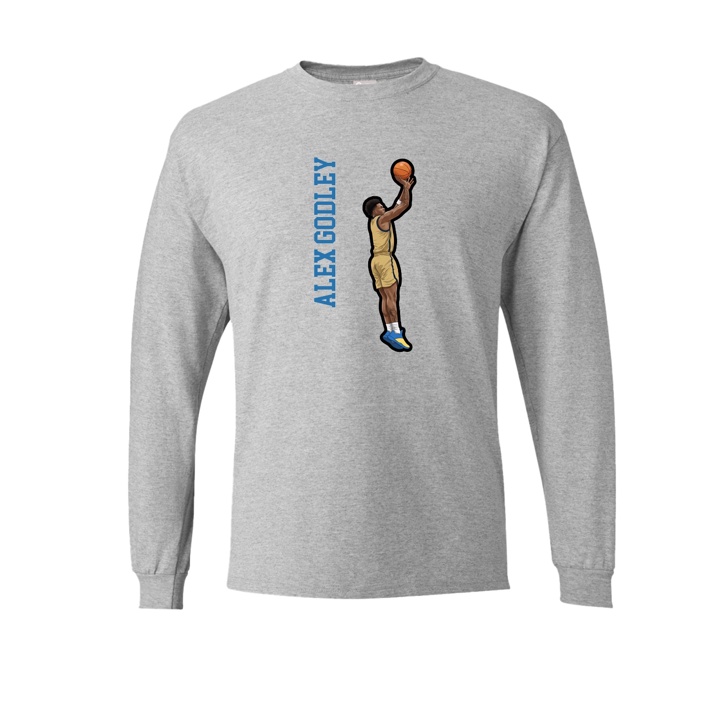 Long Sleeve Tee — Name Vertical in Grey