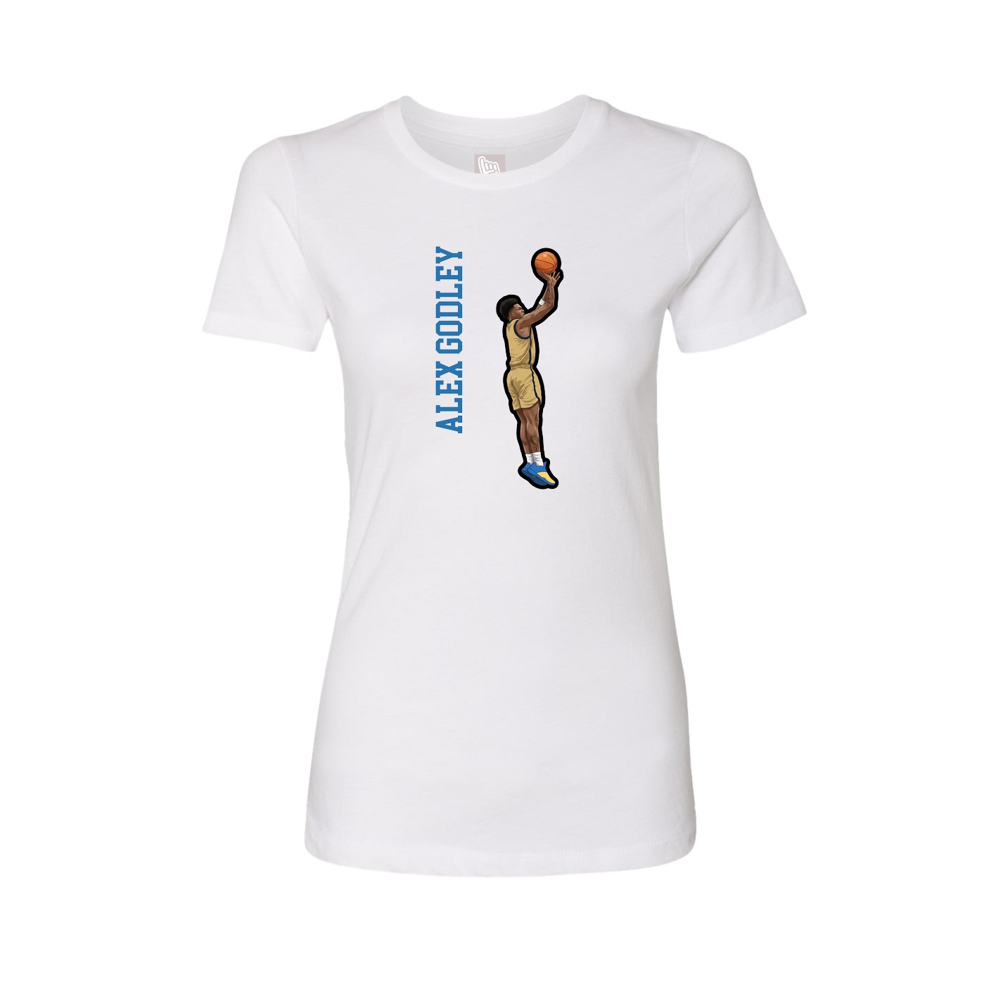 Fitted Women's Tee — Name Vertical in White