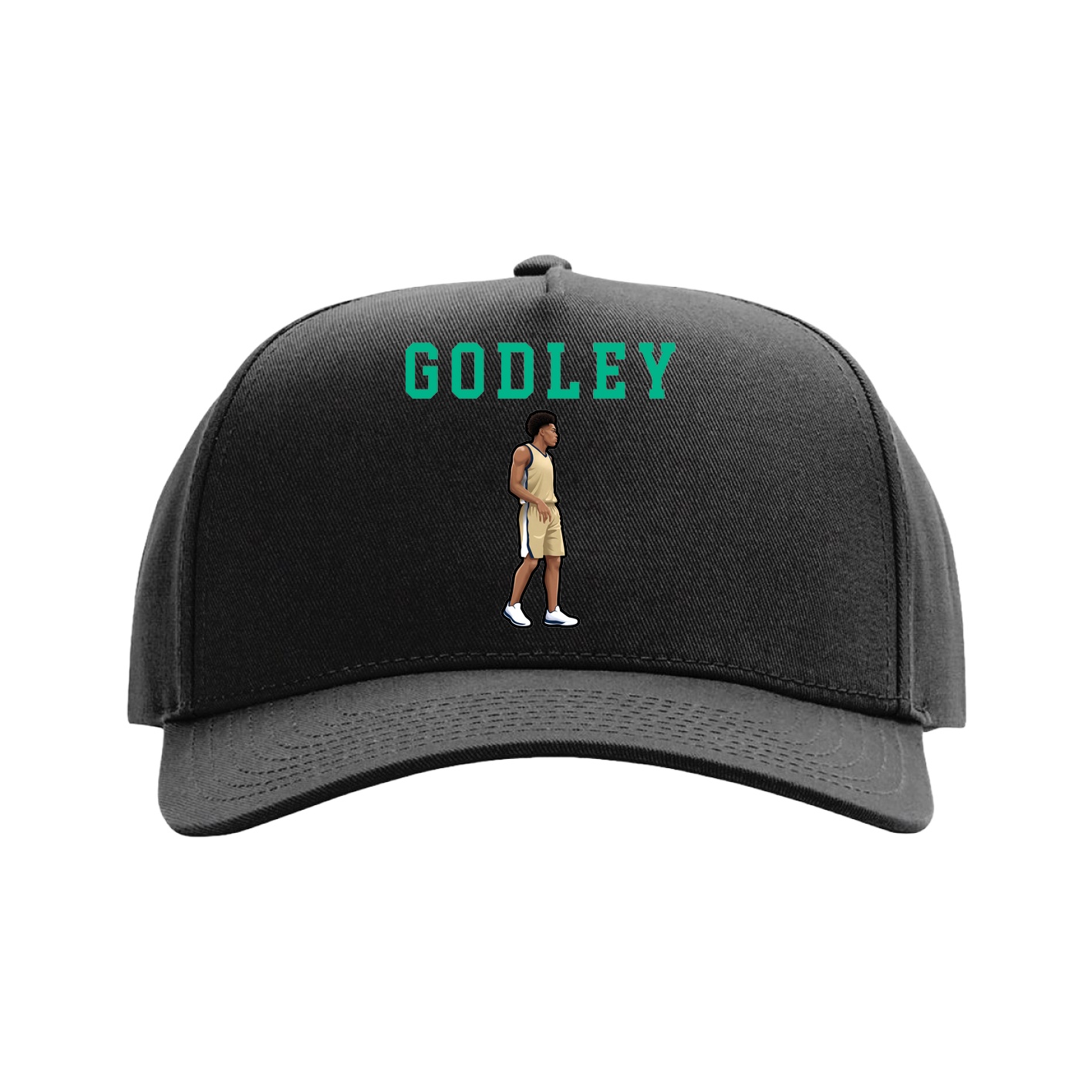 Full Fabric Five-Panel Champ Cap — Shirsey in Black