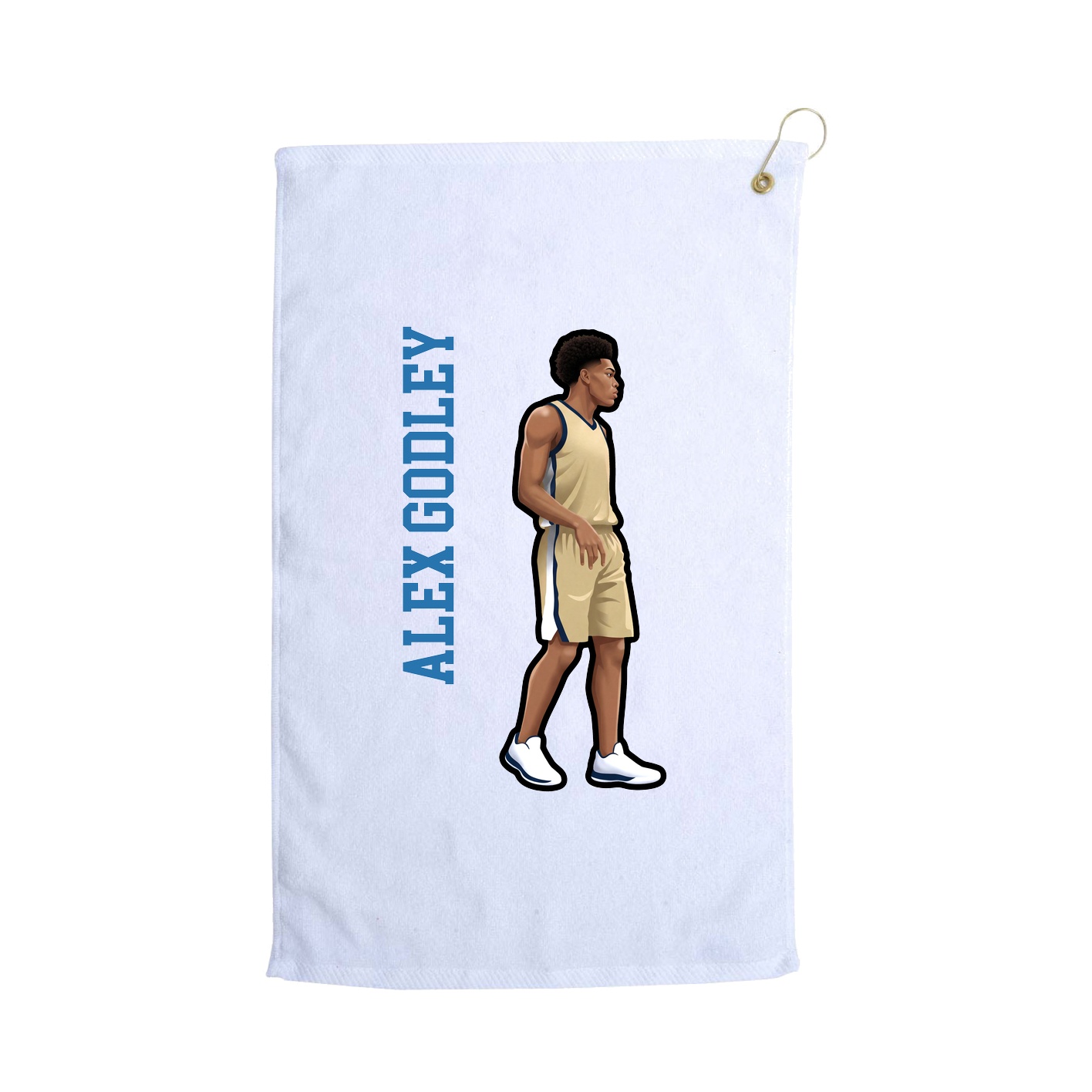 Golf Towel — Name Vertical in White