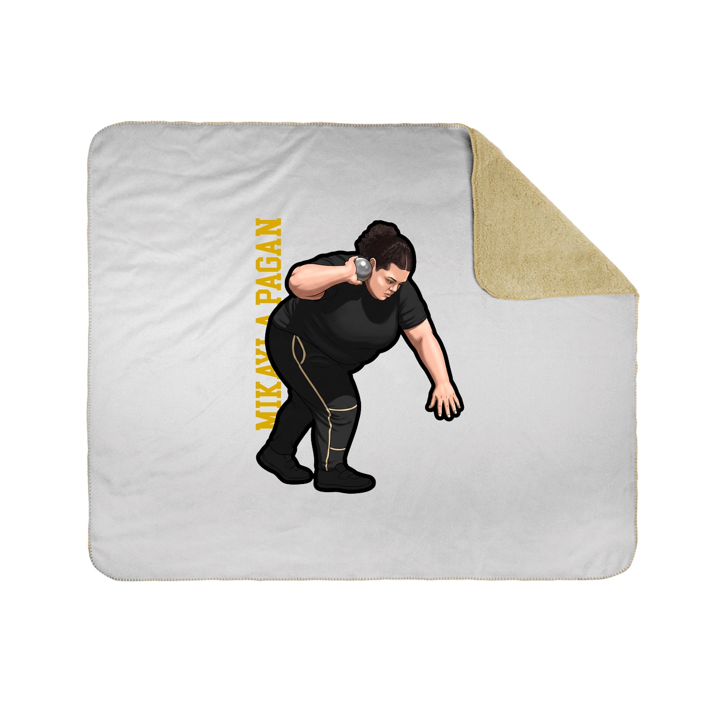 Throw Blanket — Name Vertical in White