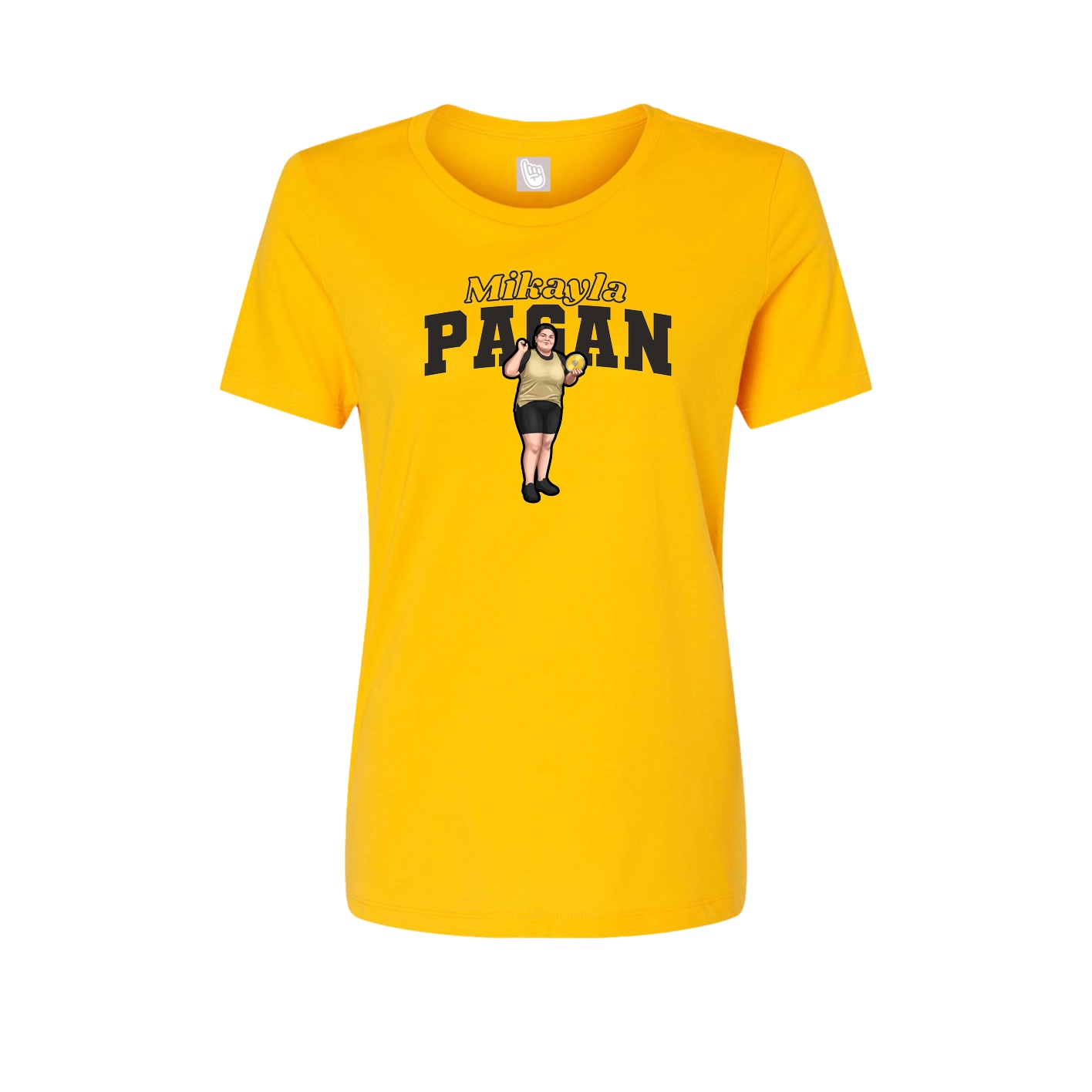 Fitted Women's Tee — Name Arch in Gold