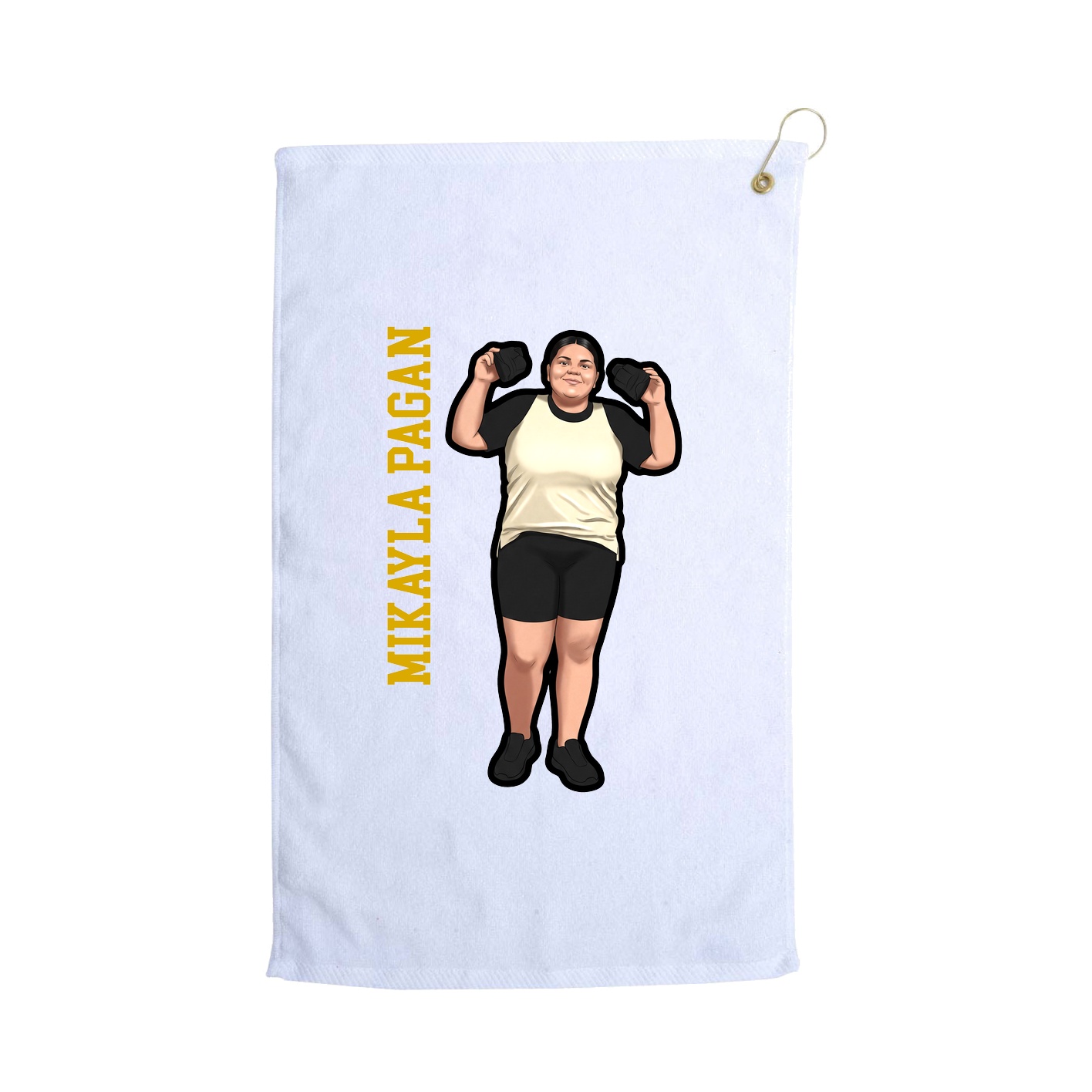 Golf Towel — Name Vertical in White