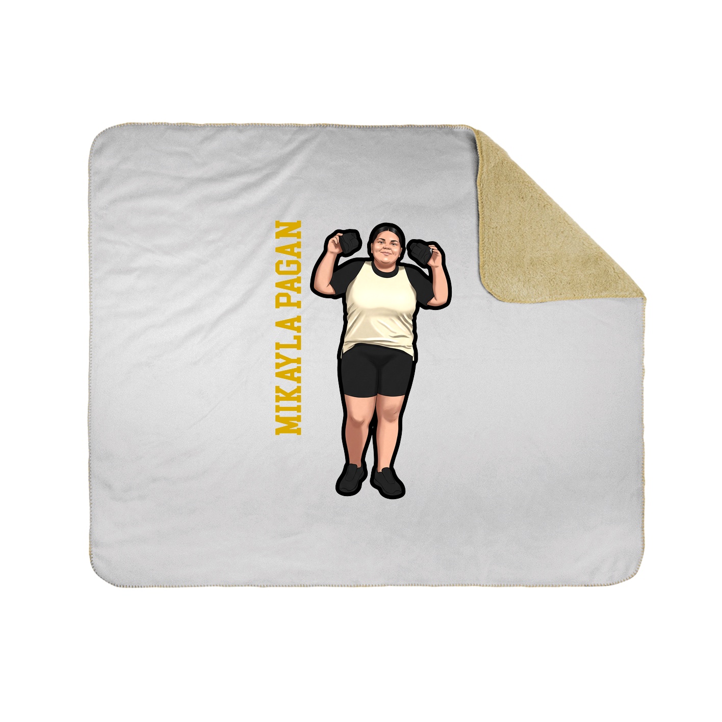 Throw Blanket — Name Vertical in White