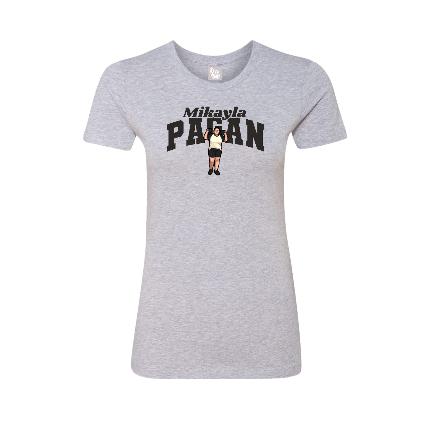 Fitted Women's Tee — Signature Arch in Grey