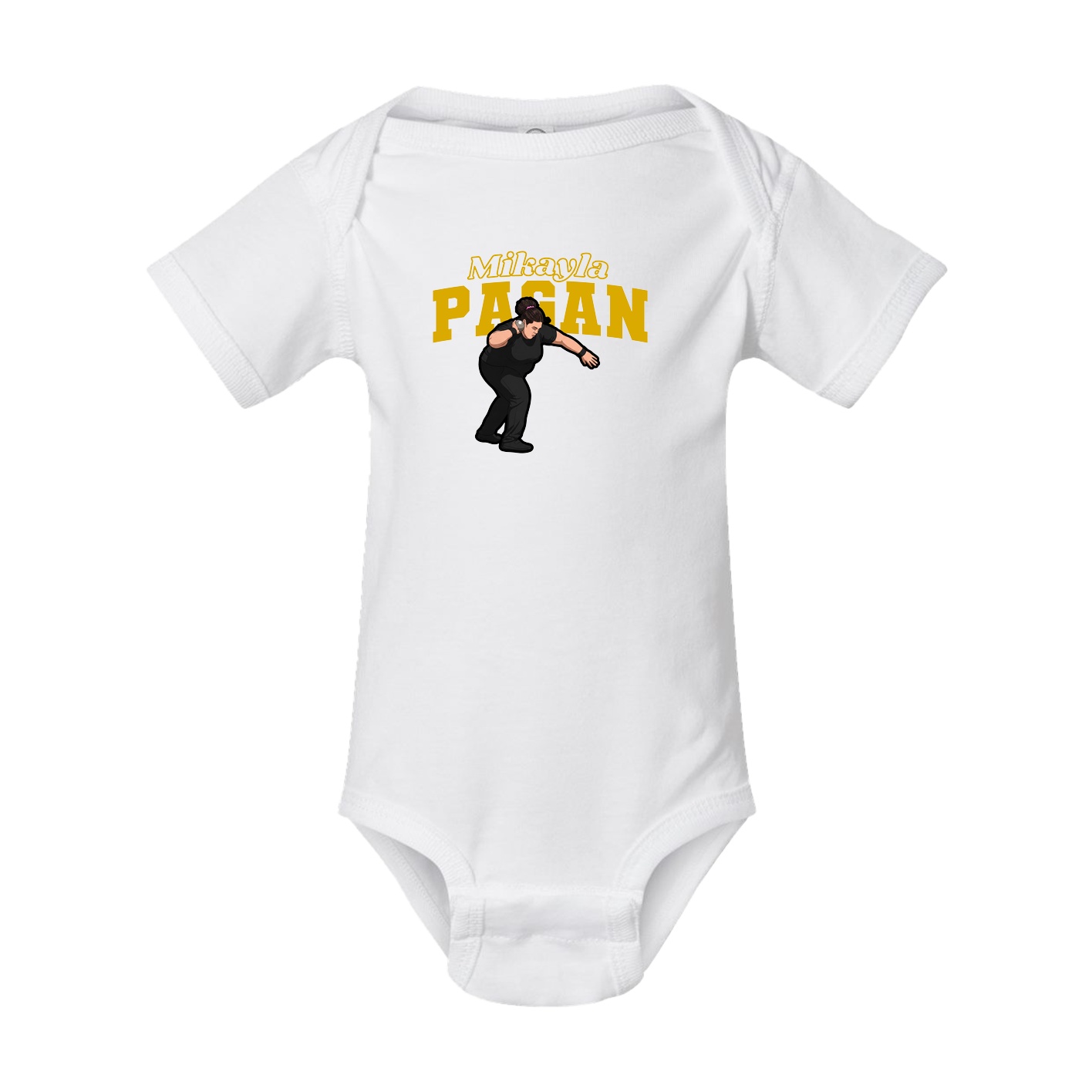 Baby Onesie — Name Arch in White