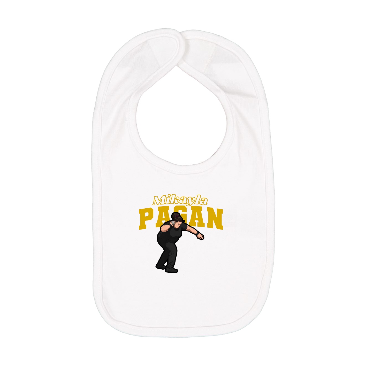 Infant Bib — Name Arch in White