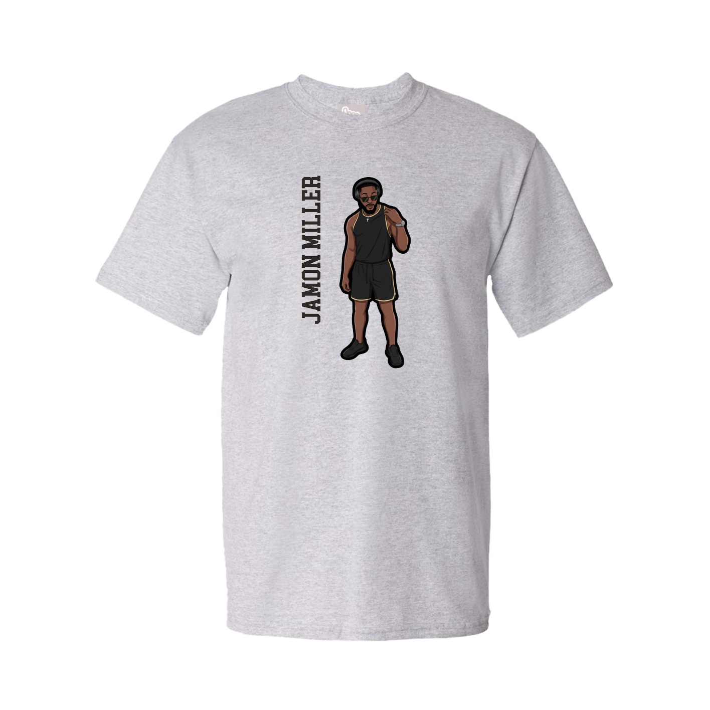 Youth Tee — Name Vertical in Grey