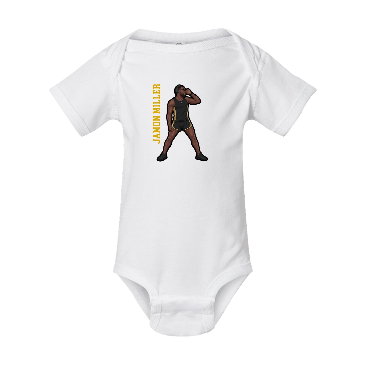 Baby Onesie — Name Vertical in White