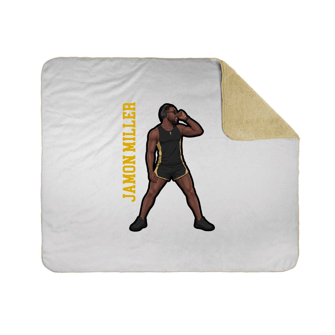 Throw Blanket — Name Vertical in White