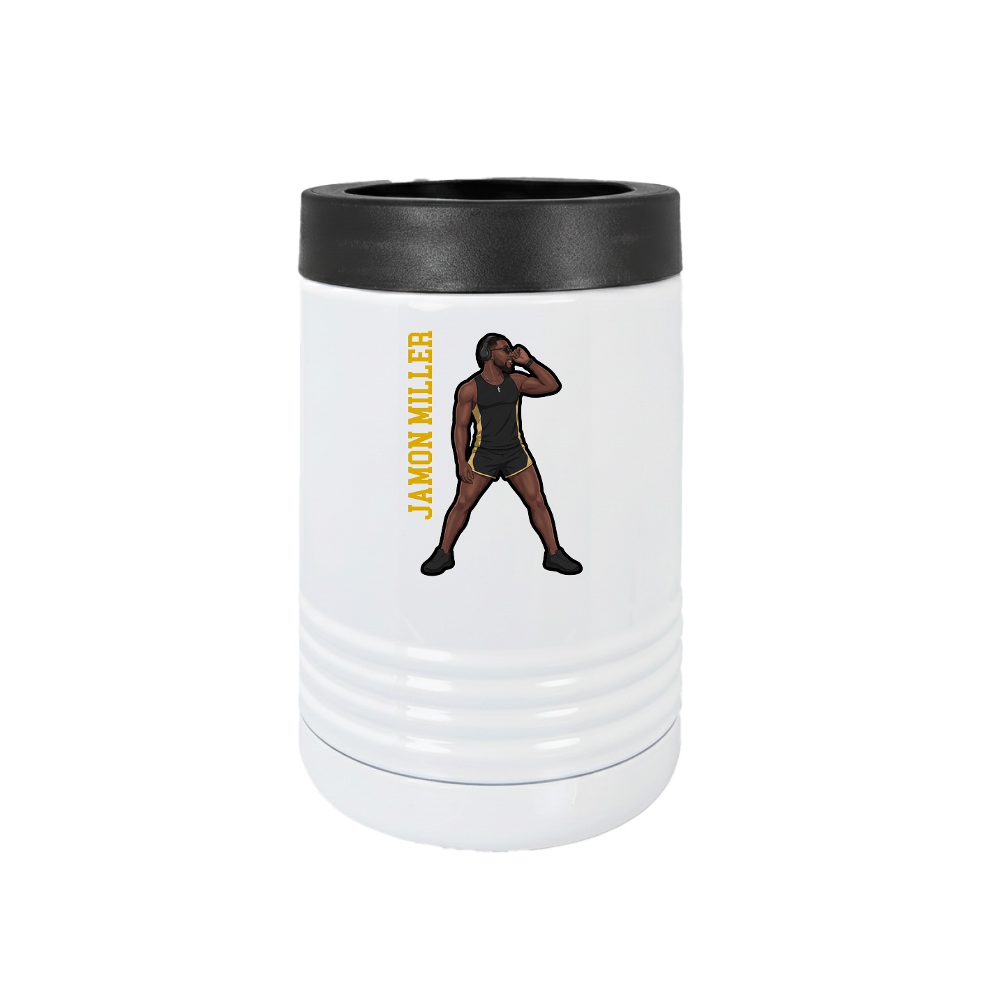 Beverage Holder — Name Vertical in White