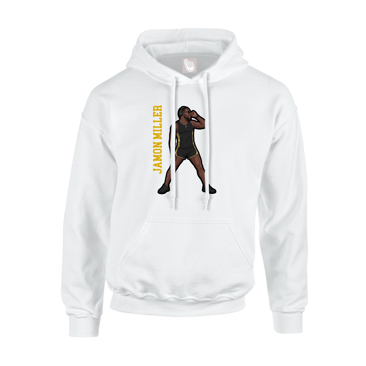 Hoodie — Name Vertical in White