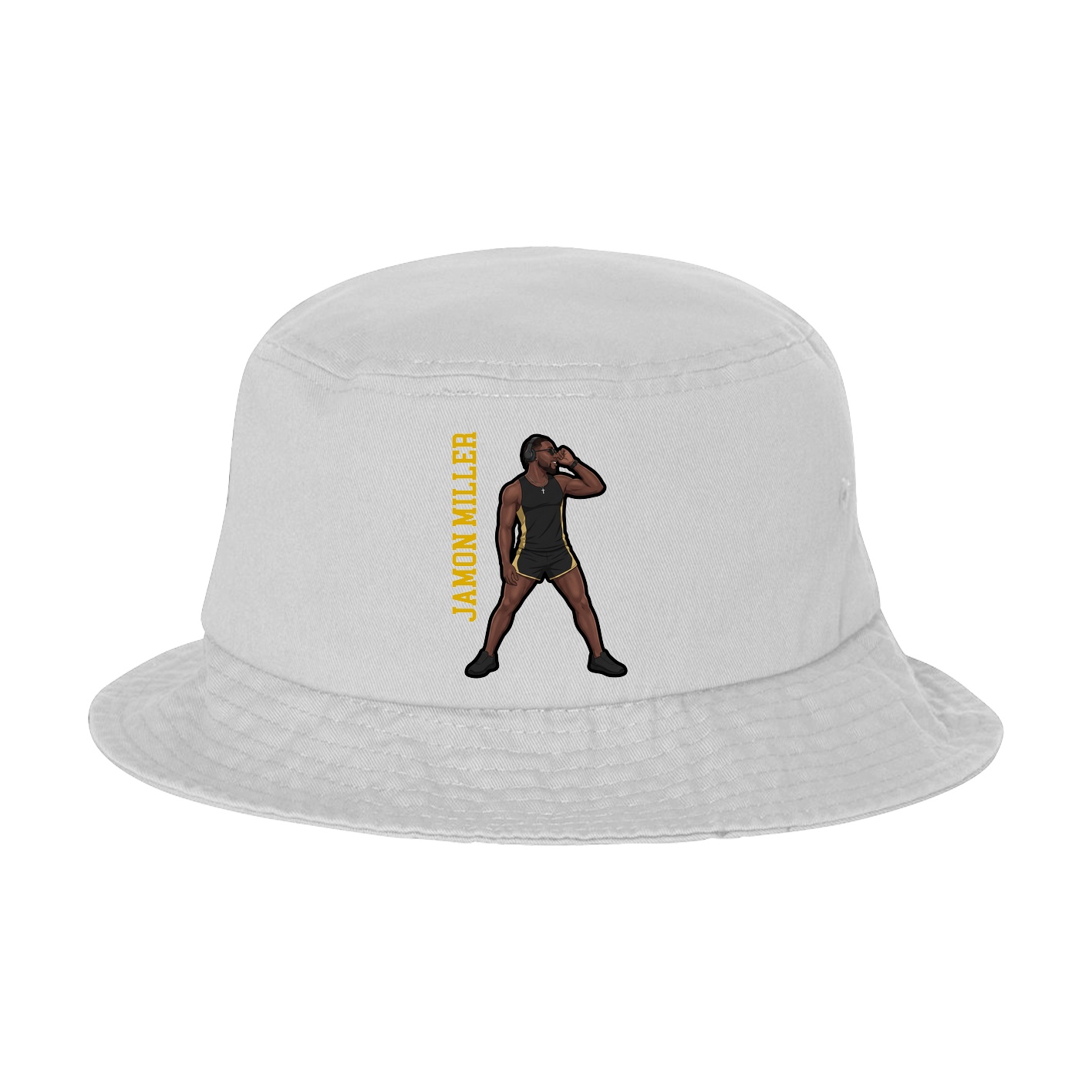 Bucket Cap — Name Vertical in White