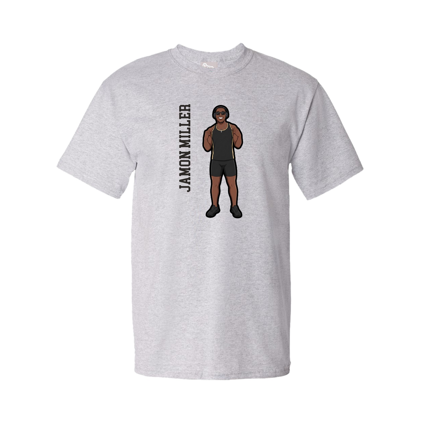 Tee — Name Vertical in Grey