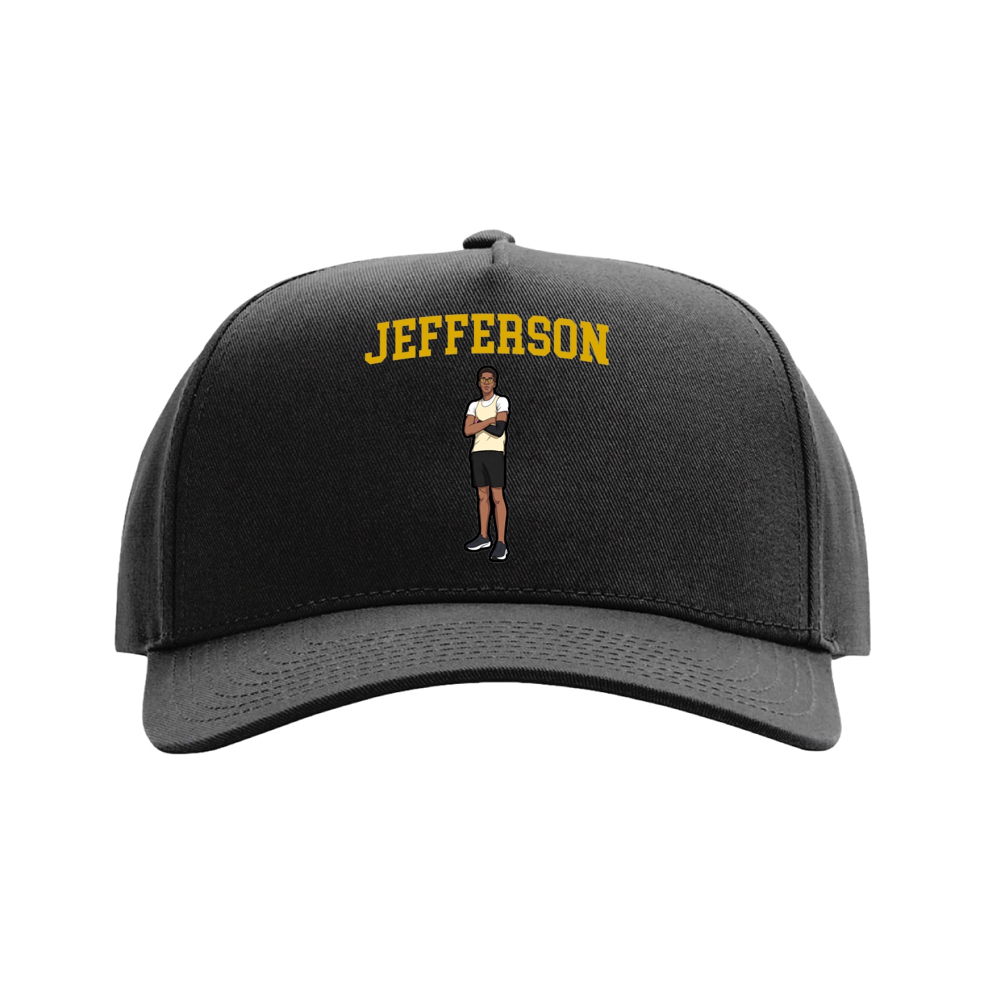 Full Fabric Five-Panel Champ Cap — Shirsey in Black