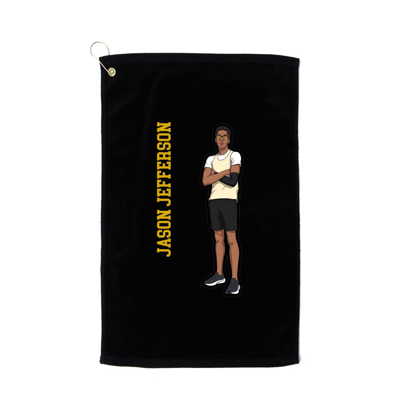 Golf Towel — Name Vertical in Black