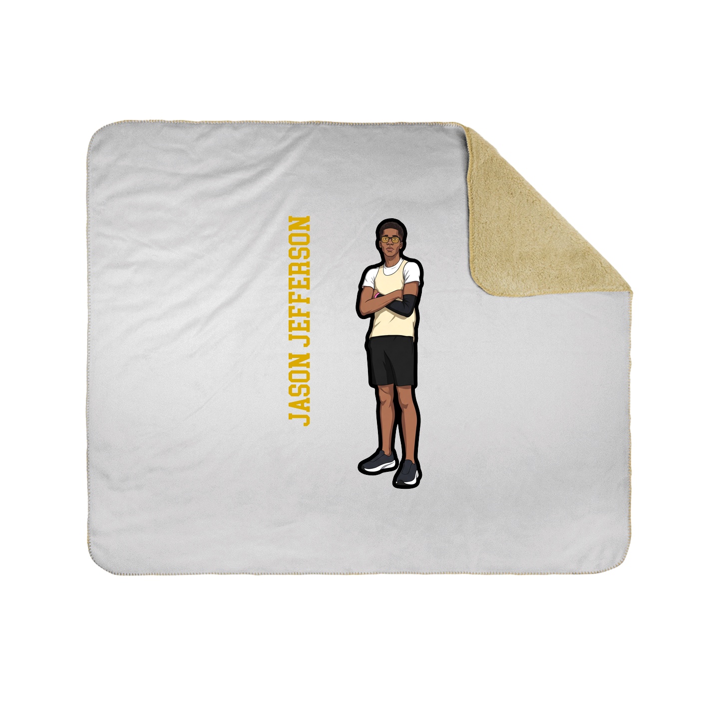 Throw Blanket — Name Vertical in White