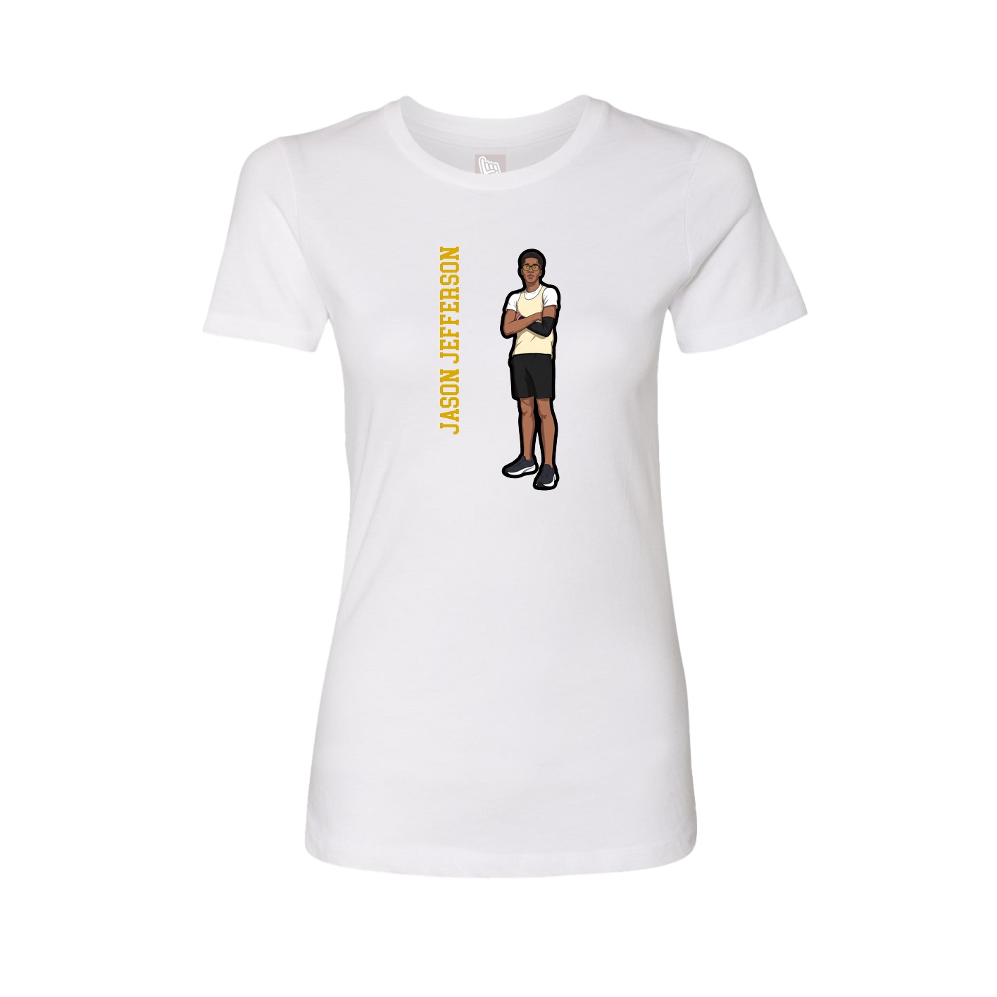 Womens Tee — Name Vertical in White