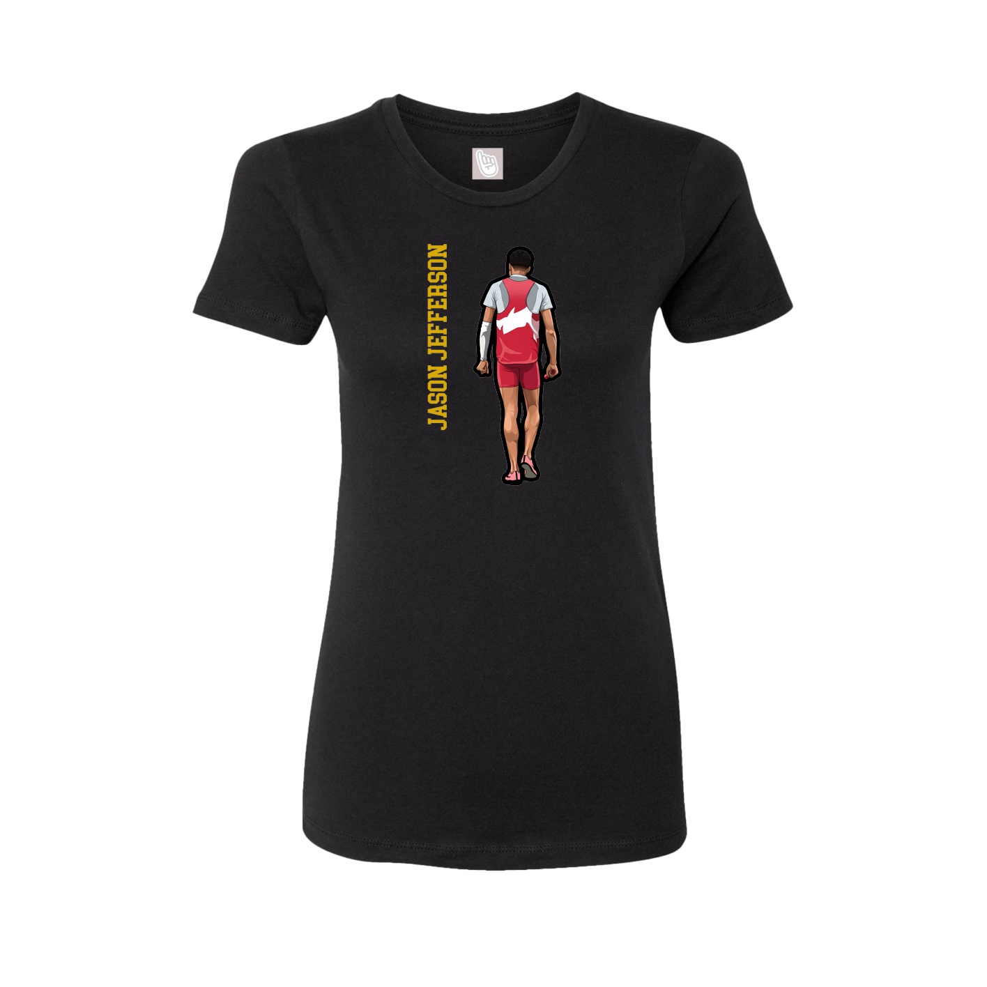 Womens Tee — Name Vertical in Black