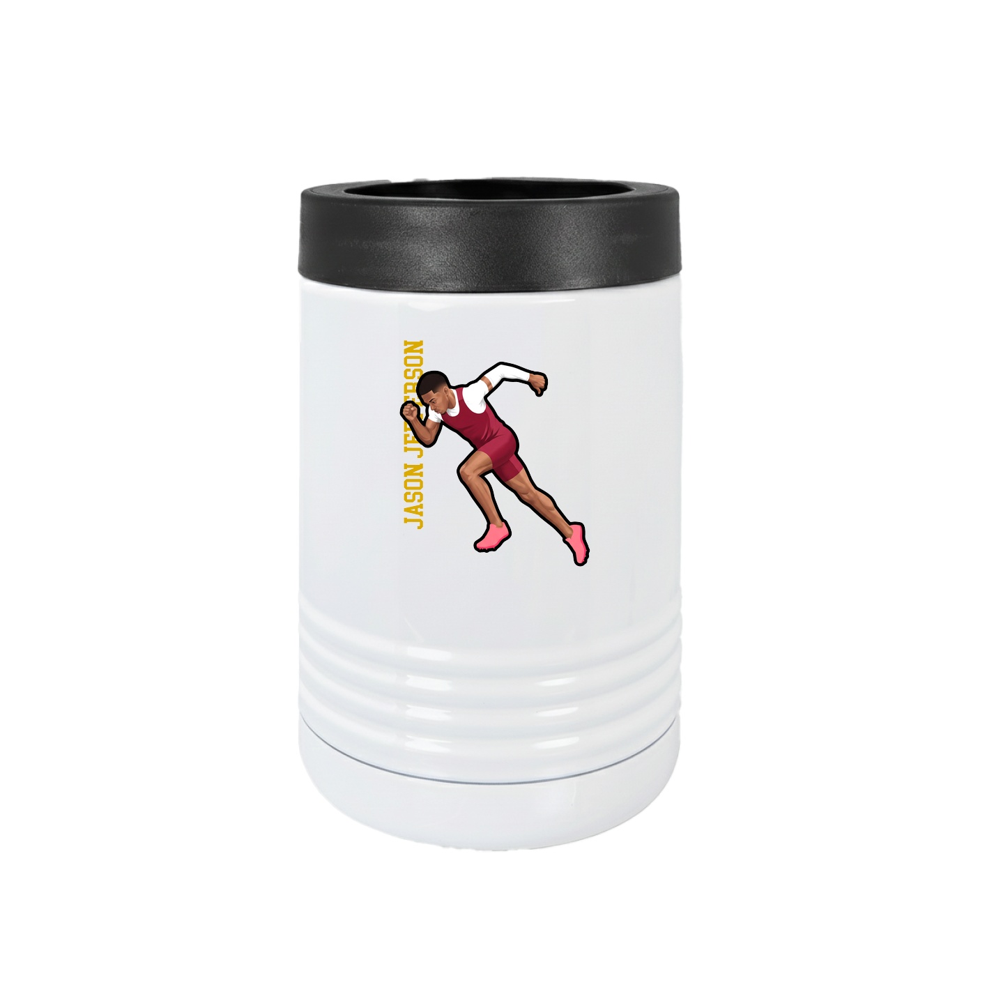 Beverage Holder — Name Vertical in White