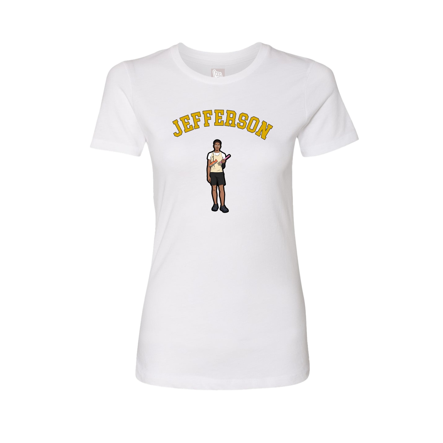 Fitted Women's Tee — Shirsey Arch in White