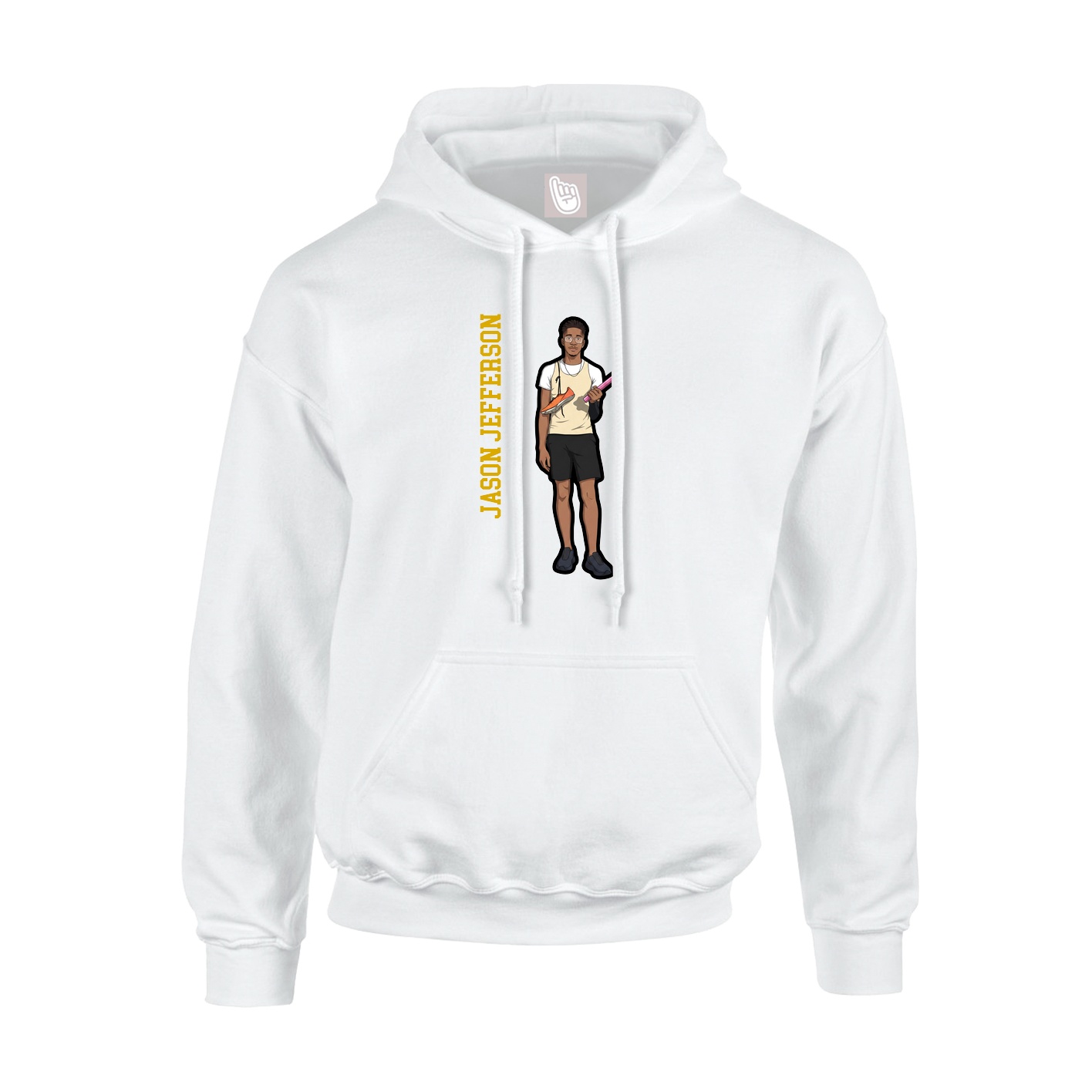 Hoodie — Name Vertical in White
