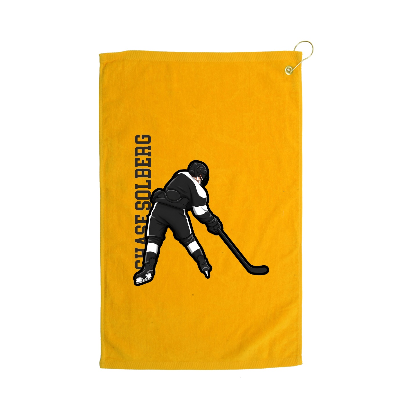 Golf Towel — Name Vertical in Gold