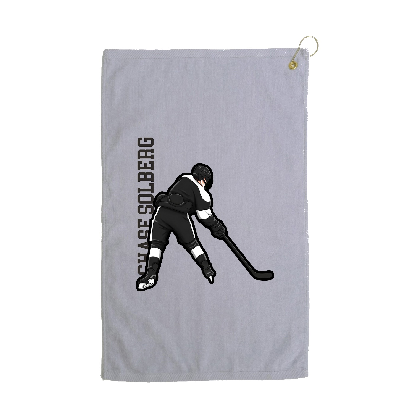 Golf Towel — Name Vertical in Grey