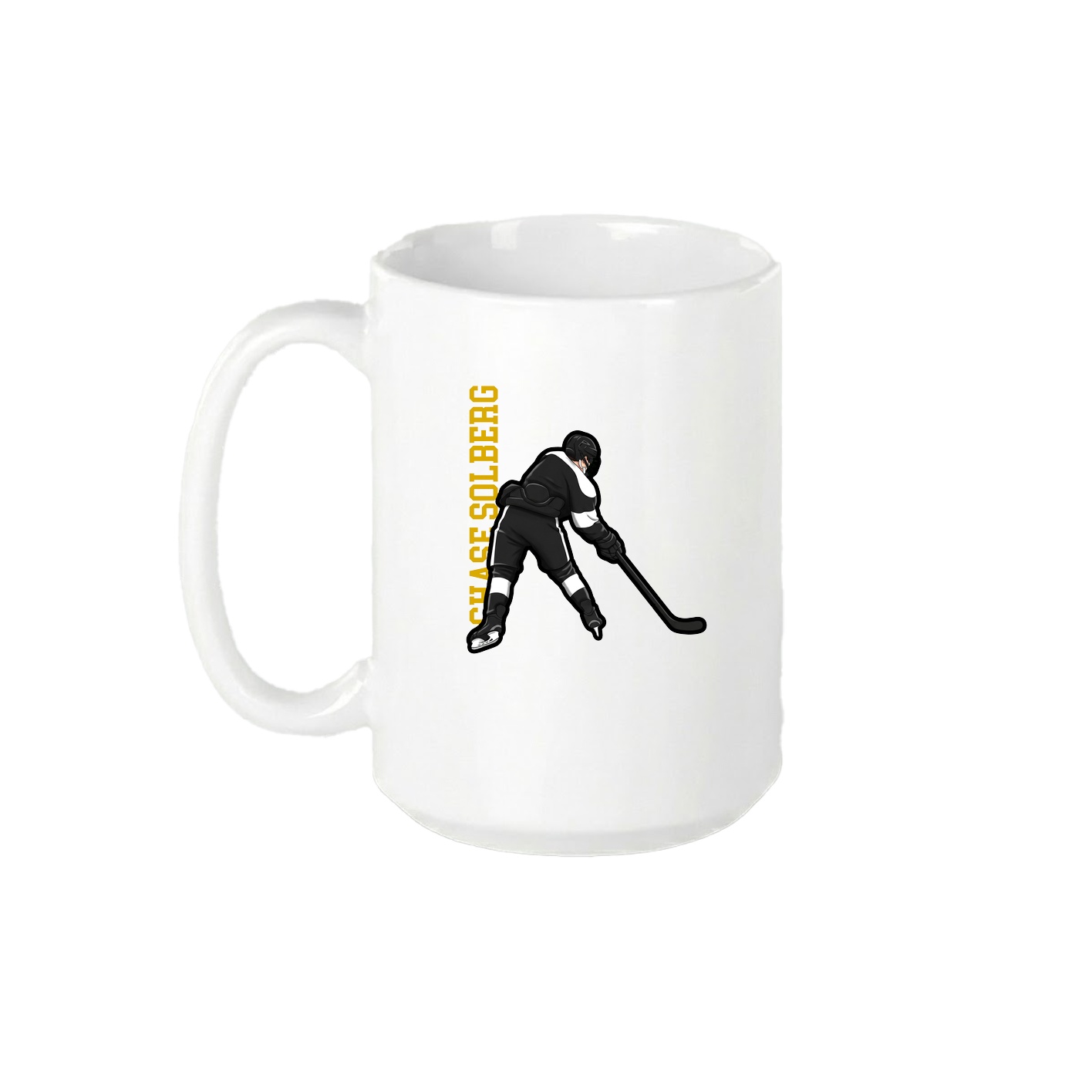 15oz Coffee Mug — Name Vertical in White