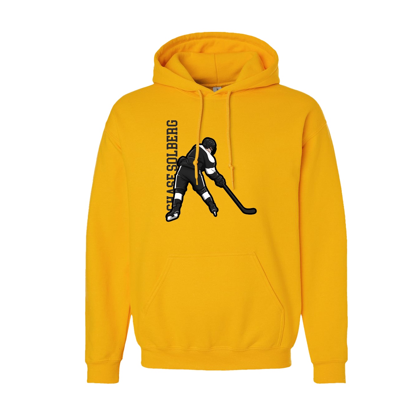 Youth Hoodie — Name Vertical in Gold