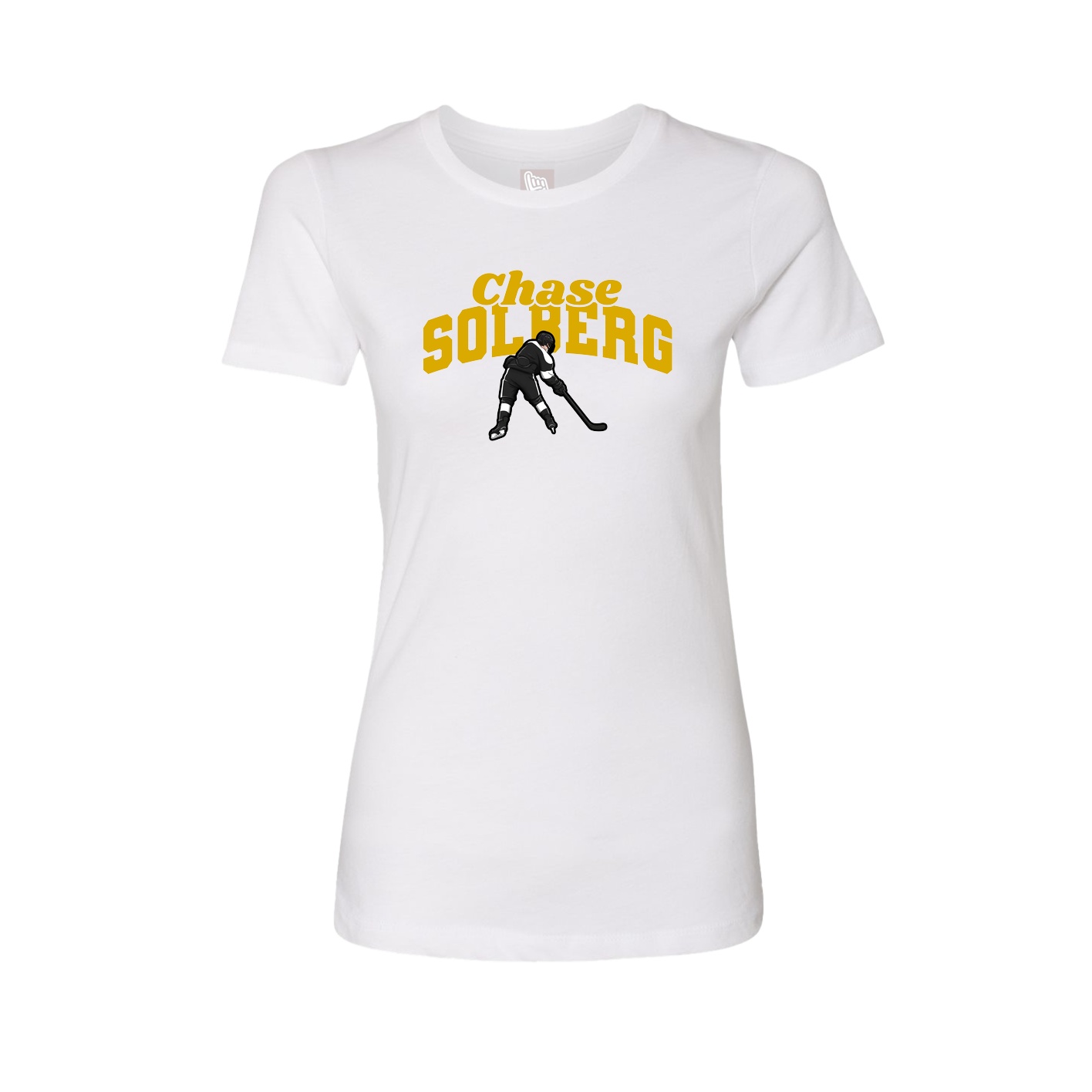 Fitted Women's Tee — Signature Arch in White