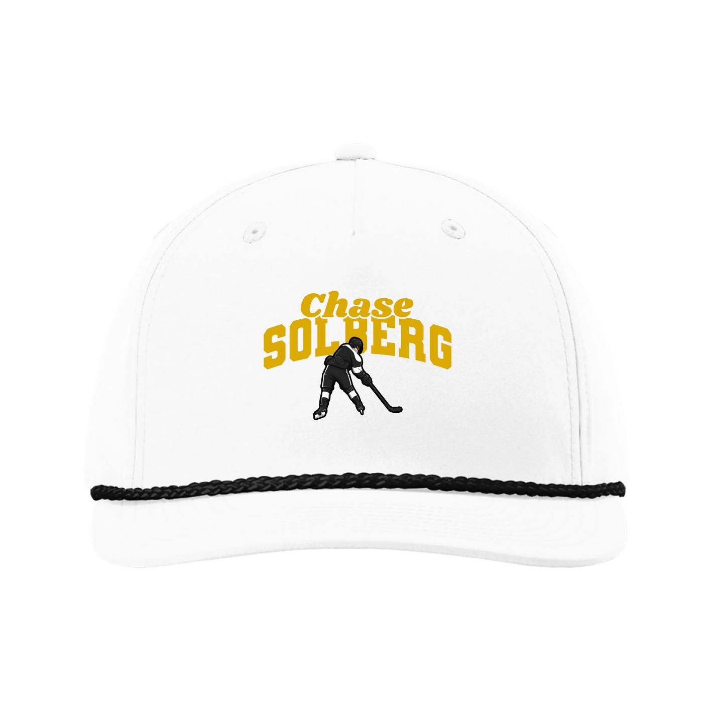 Five-Panel Classic Rope Cap — Signature Arch in White