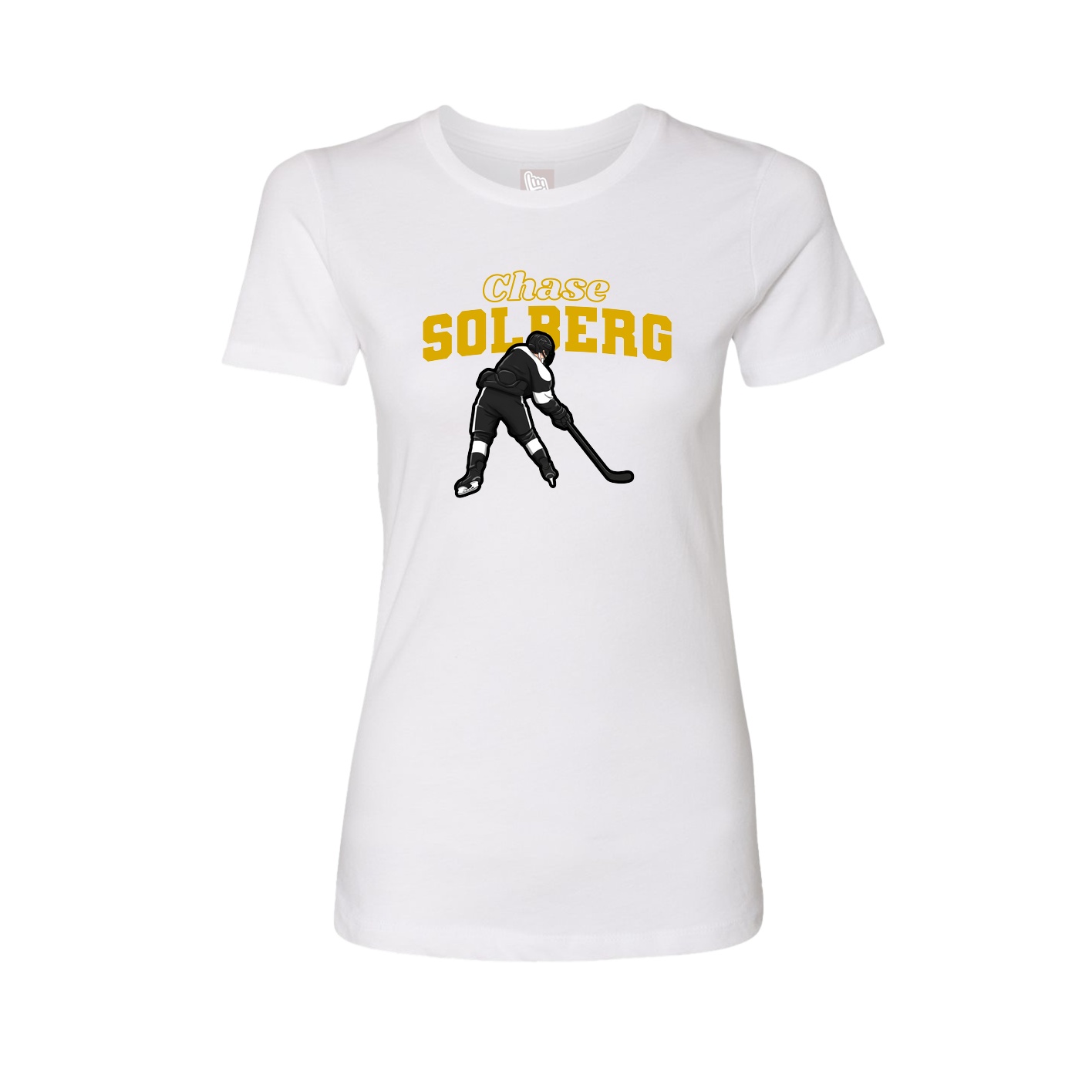 Fitted Women's Tee — Name Arch in White