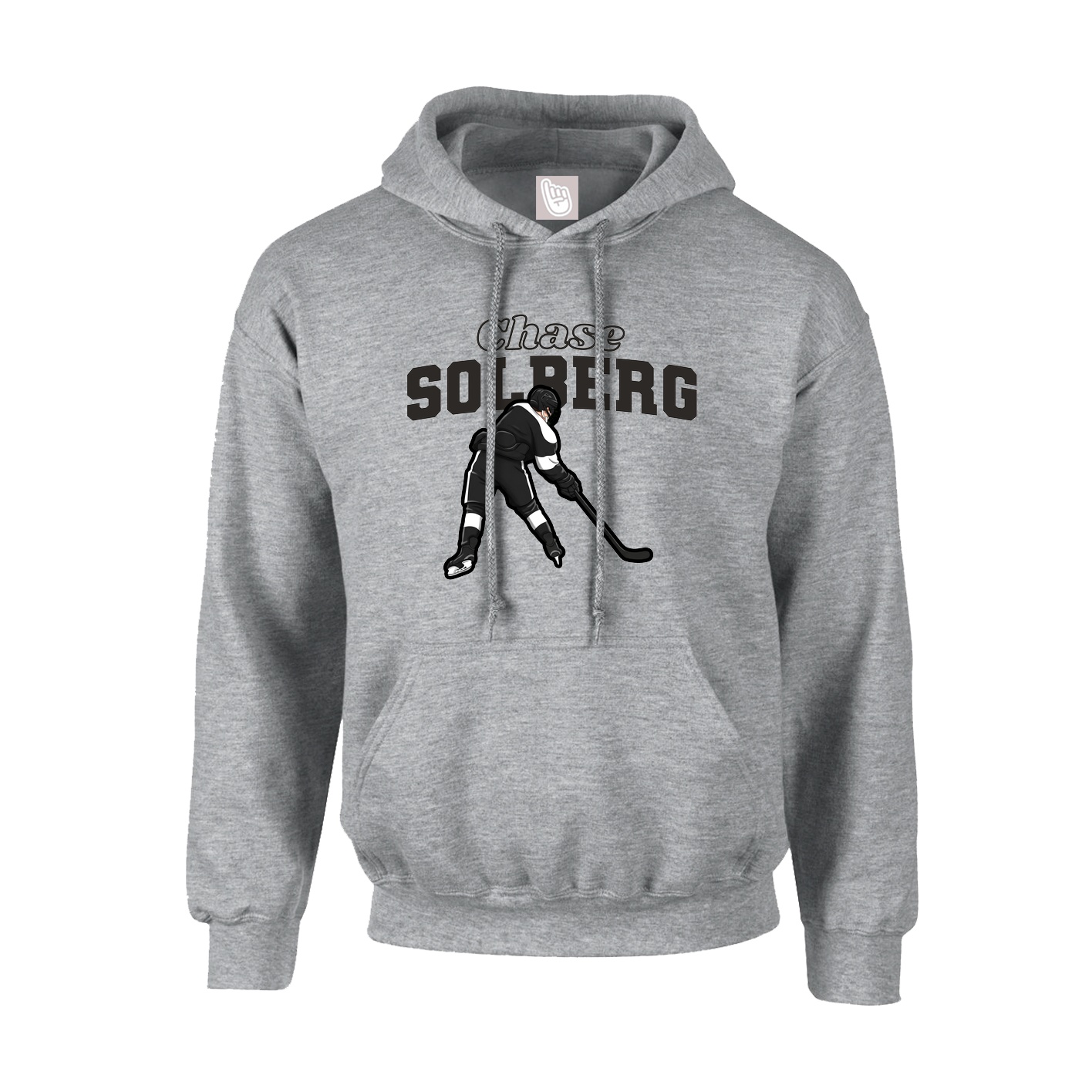 Hoodie — Name Arch in Grey
