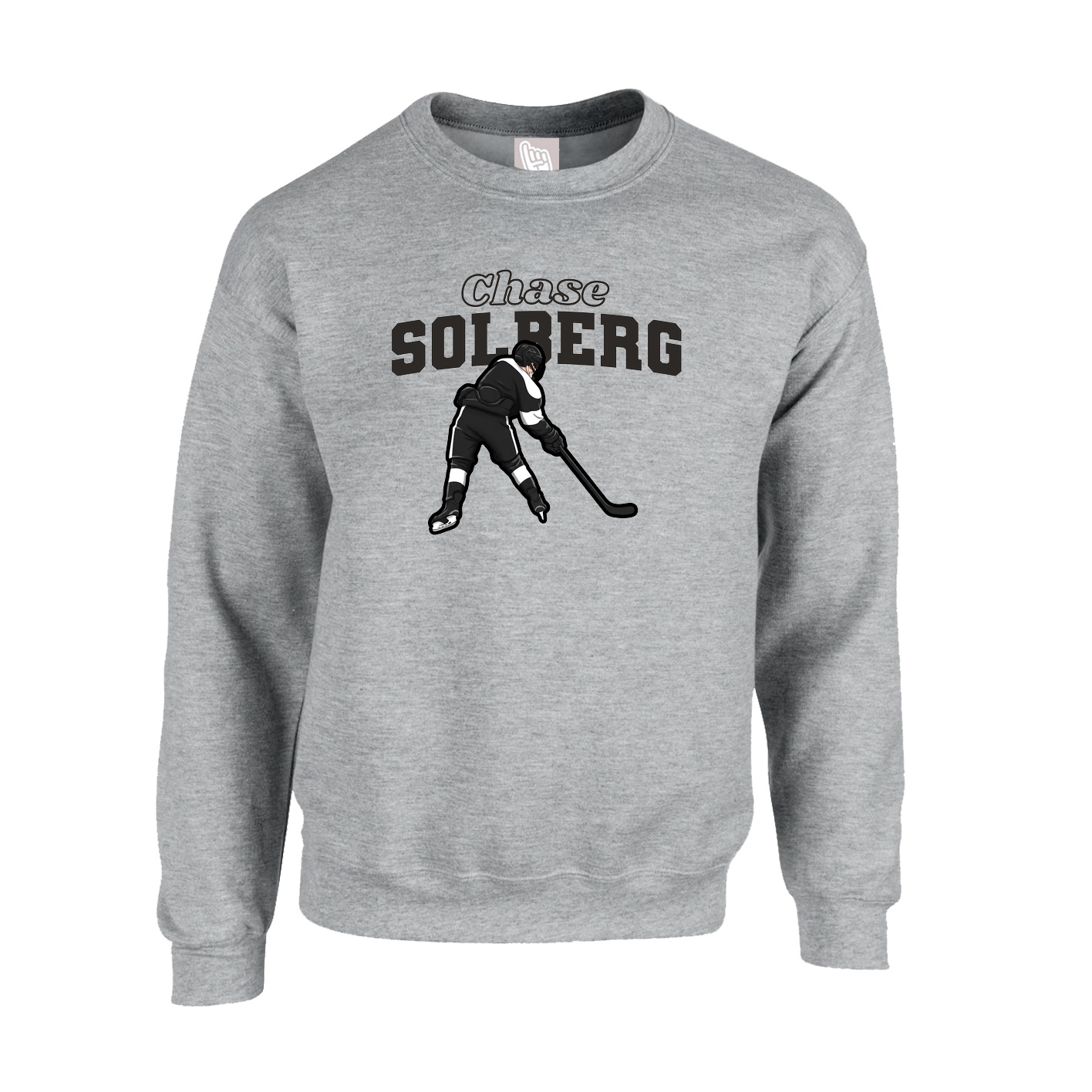 Fleece Crew — Name Arch in Grey