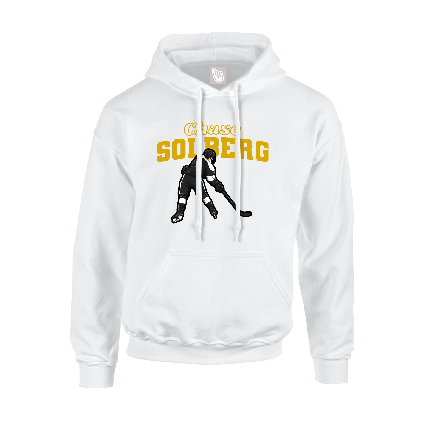 Youth Hoodie — Name Arch in White