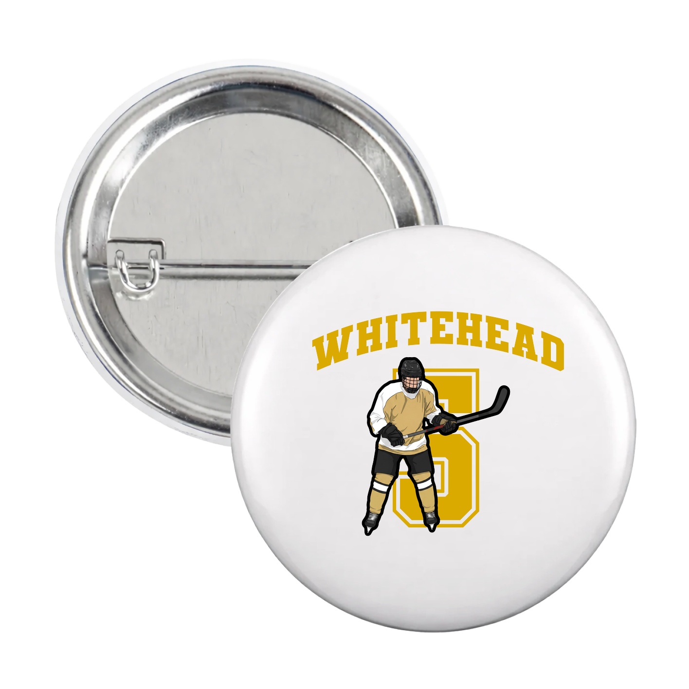 Game Day Button — Number in White