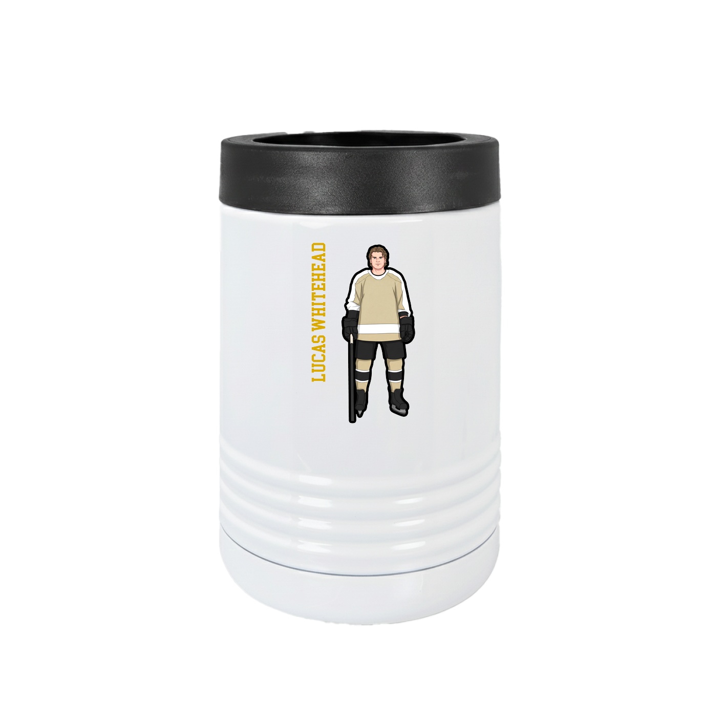 Beverage Holder — Name Vertical in White