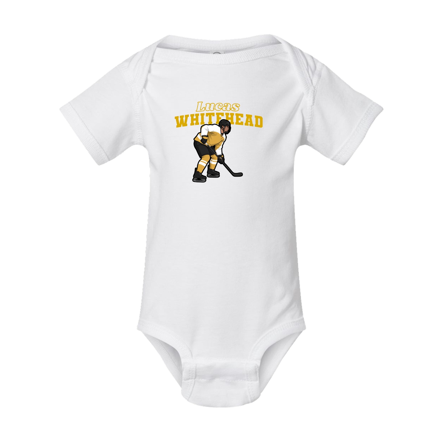 Baby Onesie — Name Arch in White