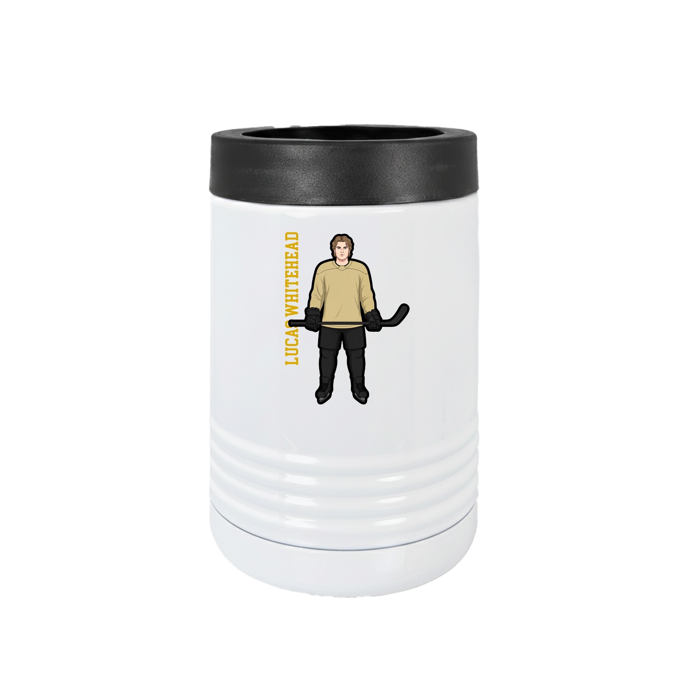 Beverage Holder — Name Vertical in White